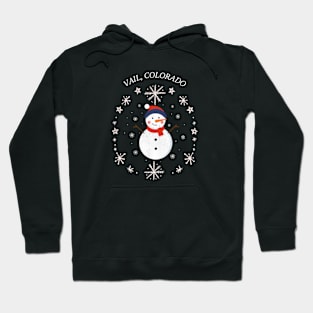 Vail, Colorado Winter Snowman Hoodie